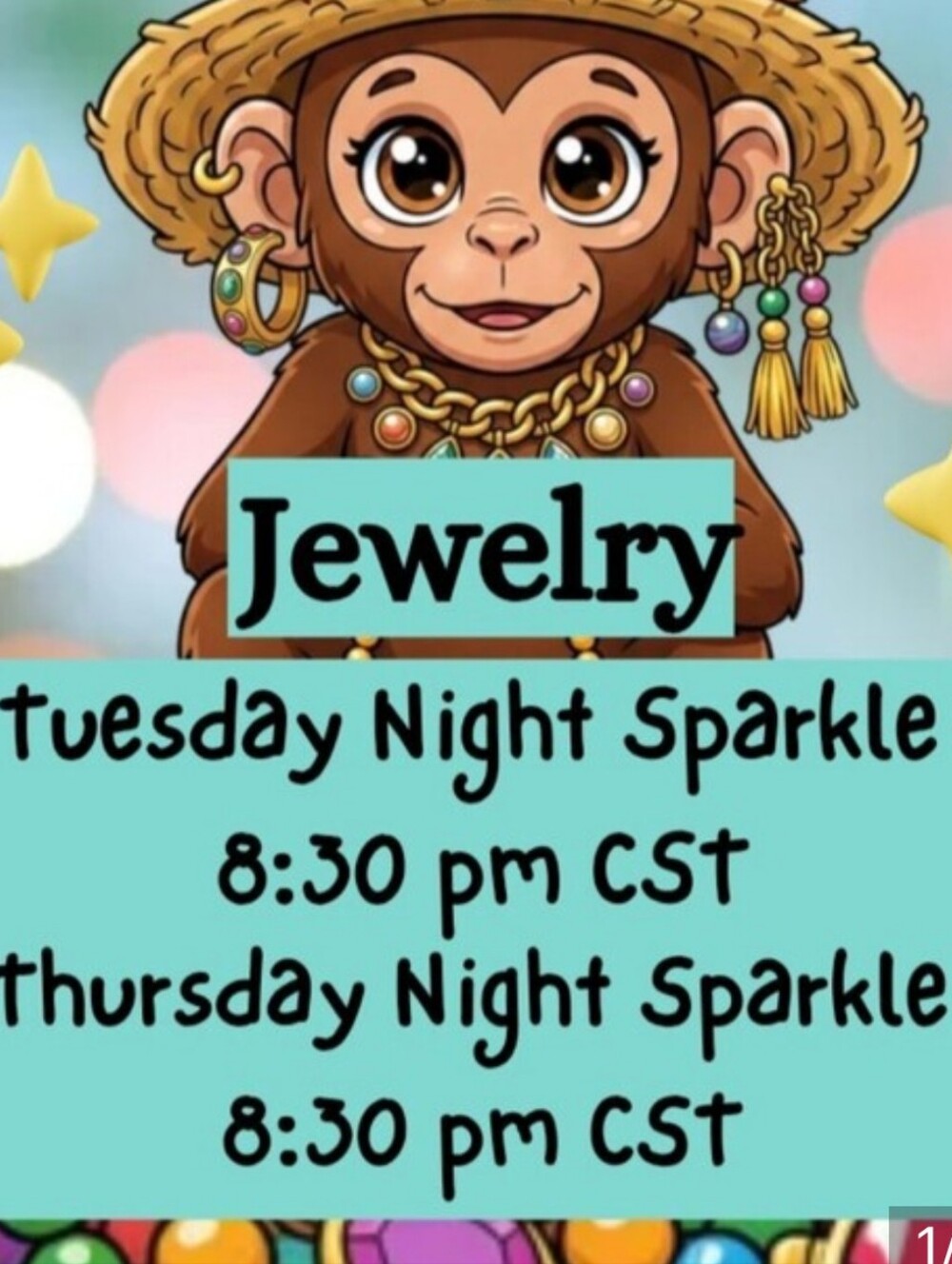 Like This Listing to be Notified when jeweled_monkey is Going Live!